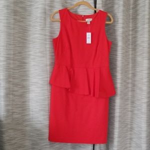 Red peplum dress